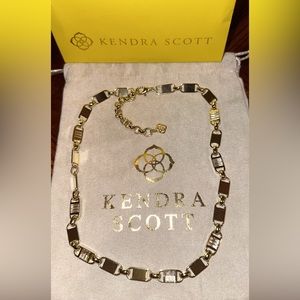 Price FIRM!‼️Used Kendra Scott Jessie Gold Chain Necklace in White Crystal